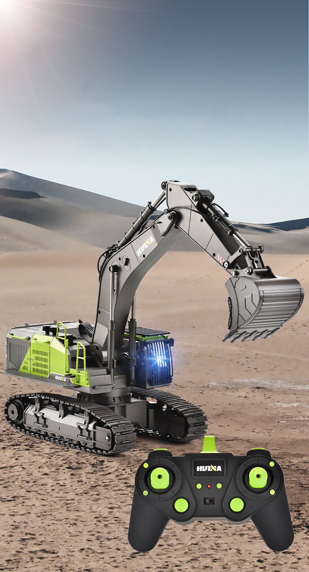 HUINA 593 RC Excavator Simulation Alloy Toy Multi-functional with Remote Control
