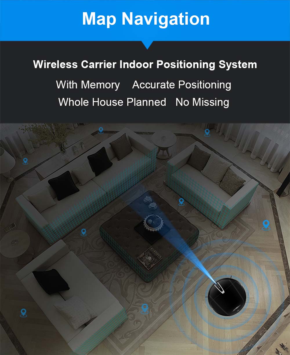 LIECTROUX V3S Pro Robot Vacuum Cleaner, 4000Pa Suction, Dry Wet Mopping, 2D Map Navigation, with Memory, WiFi App Voice Control