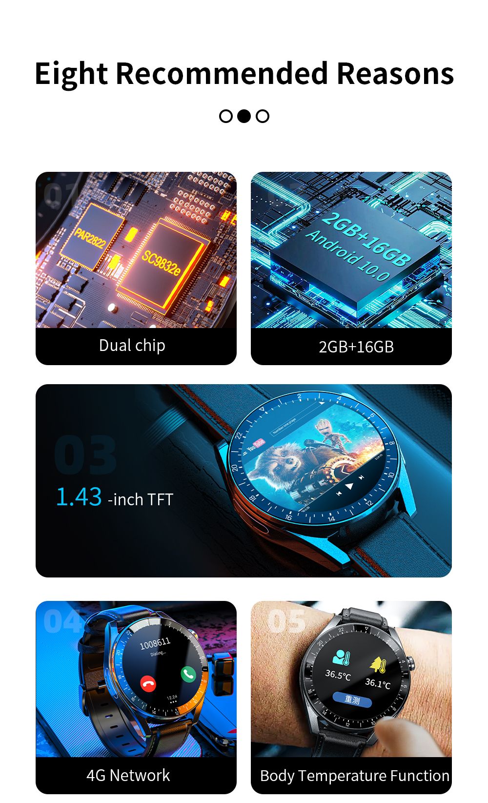 LOKMAT APPLLP 9 Android Smartwatch 1.43 inch 2+16G 4G Wifi GPS Camera Phone Watch Health Tracker - Black Silica Gel