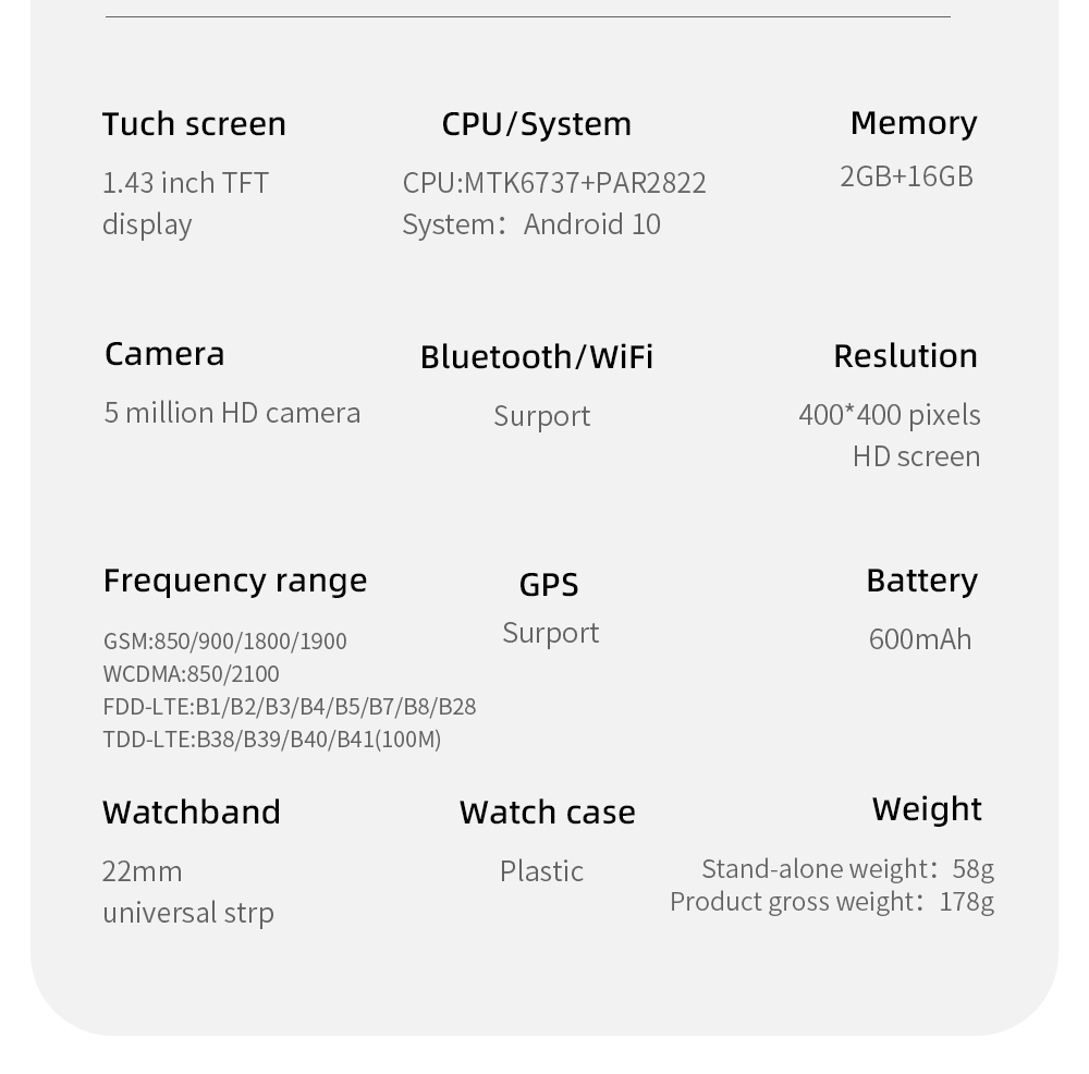 LOKMAT APPLLP 9 Android Smartwatch 1.43 inch 2+16G 4G Wifi GPS Camera Phone Watch Health Tracker - Black Silica Gel