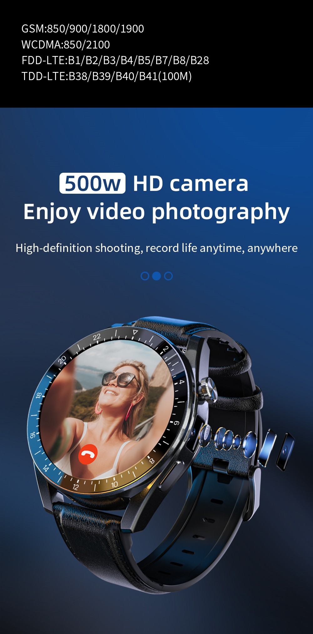 LOKMAT APPLLP 9 Android Smartwatch 1.43 inch 2+16G 4G Wifi GPS Camera Phone Watch Health Tracker - Black Silica Gel