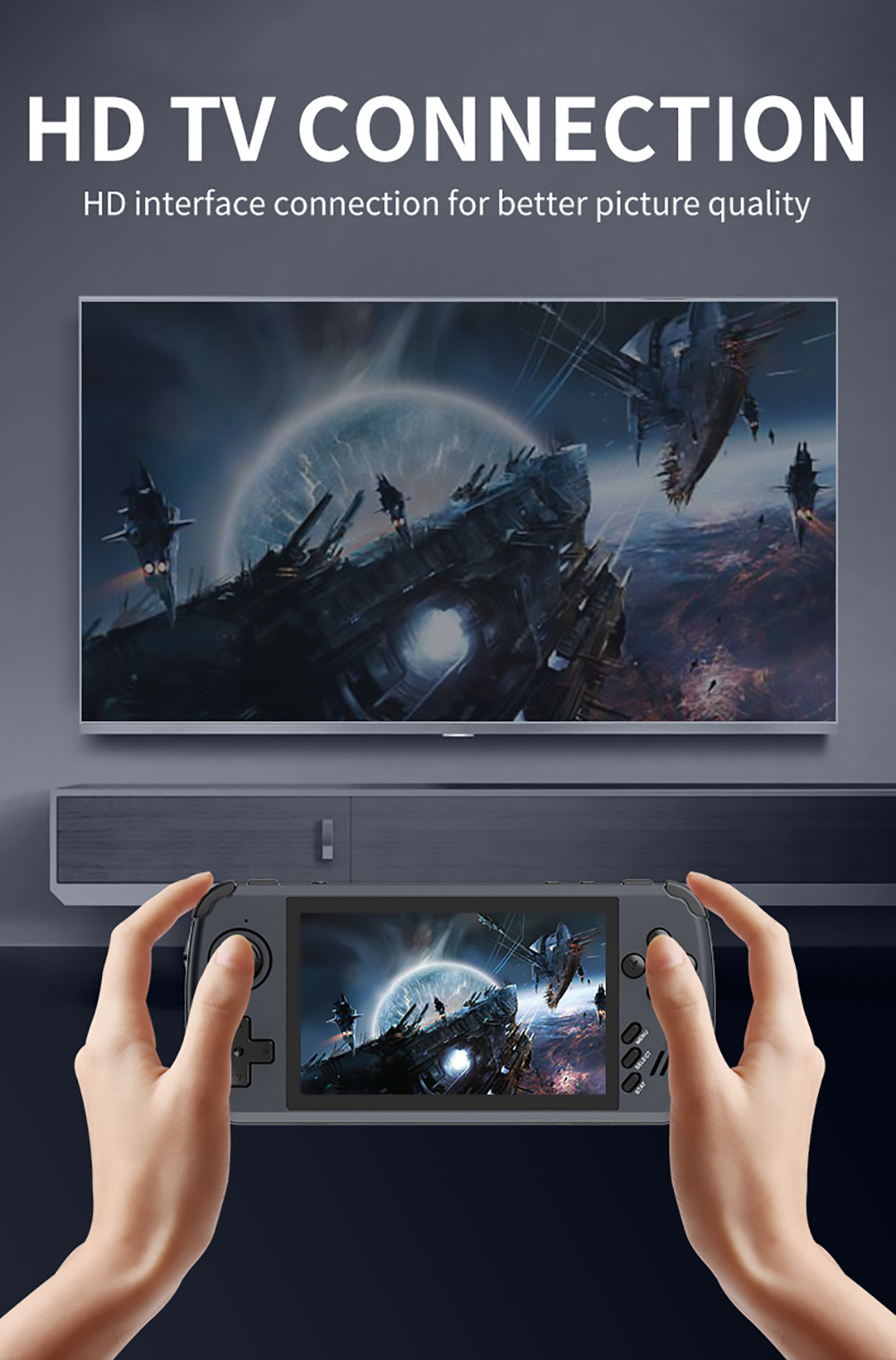 POWKIDDY X45 Handheld Game Console 4.5 Inch IPS Screen Retro Video Game Player Linux System 32GB TF Card Black