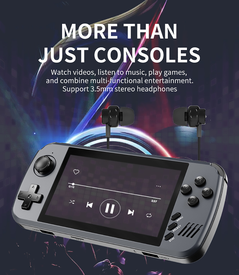 POWKIDDY X45 Handheld Game Console 4.5 Inch IPS Screen Retro Video Game Player Linux System 32GB TF Card Black