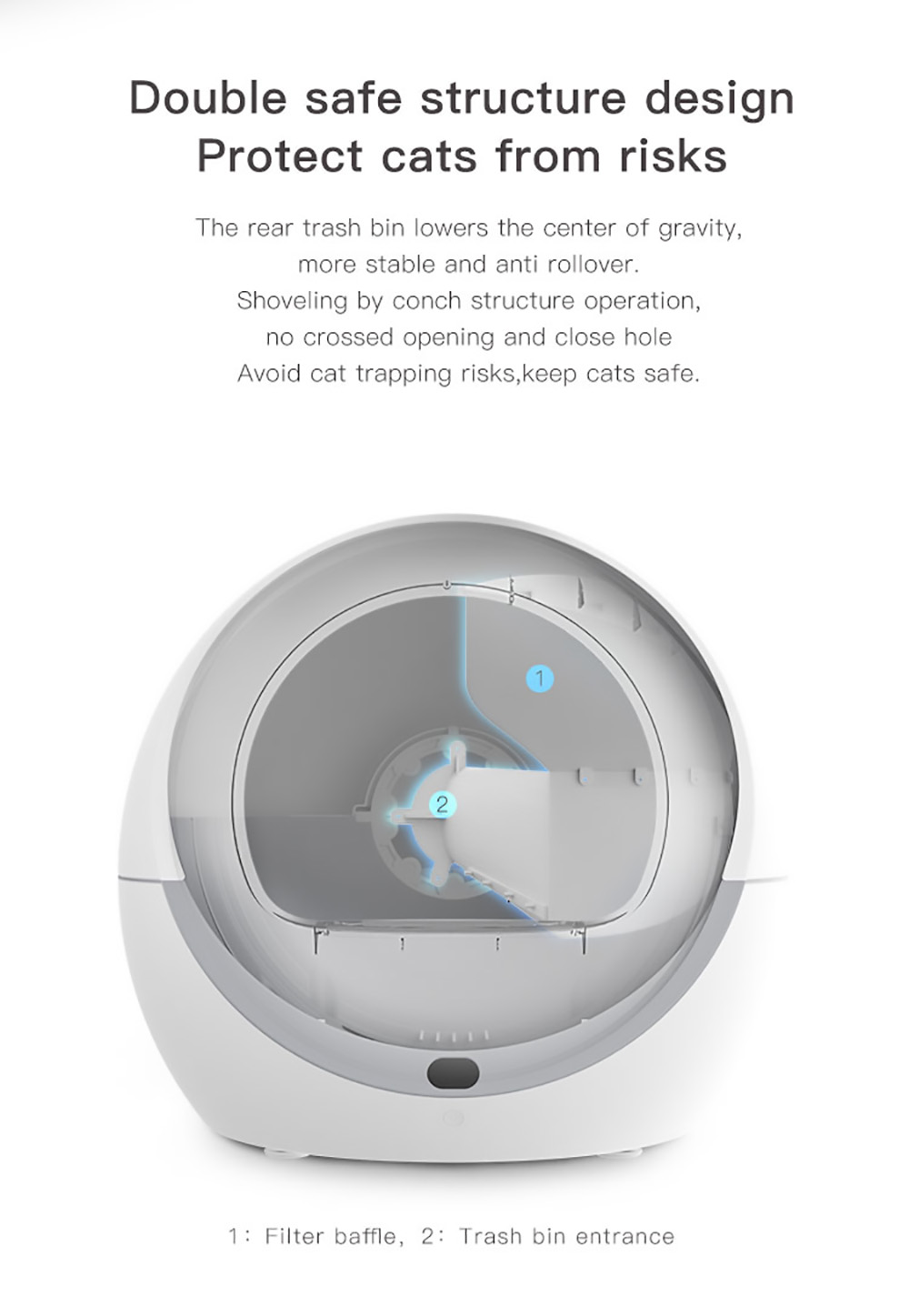 Petree Smart Cat Litter Basin, WiFi Automatic Sensor Cleaning, Closed Tray Cat Toilet Box Pet Supplies