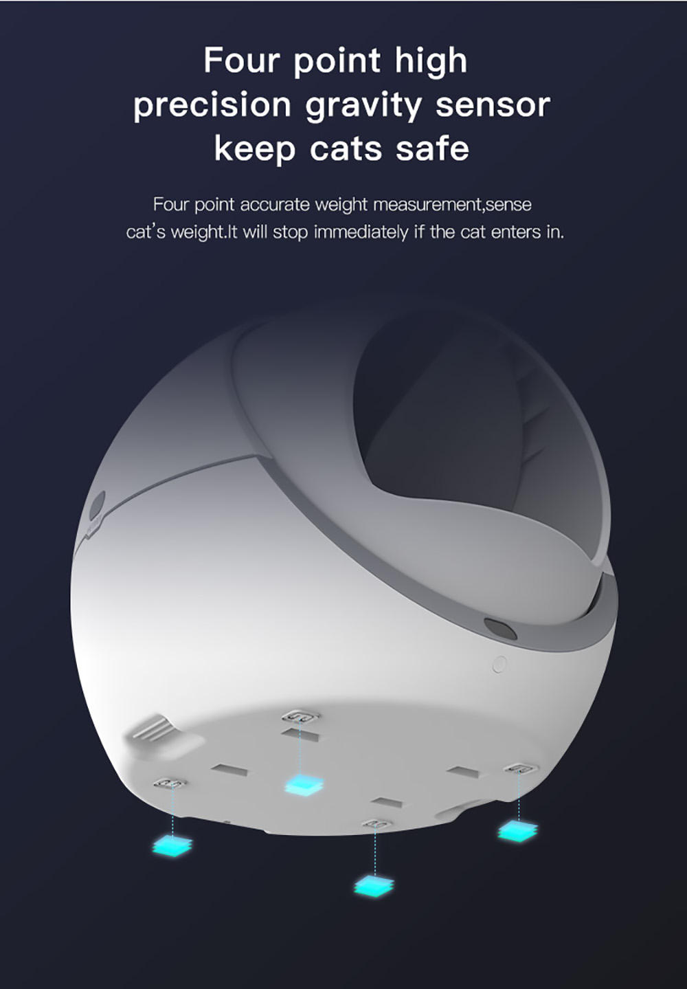 Petree Smart Cat Litter Basin, WiFi Automatic Sensor Cleaning, Closed Tray Cat Toilet Box Pet Supplies