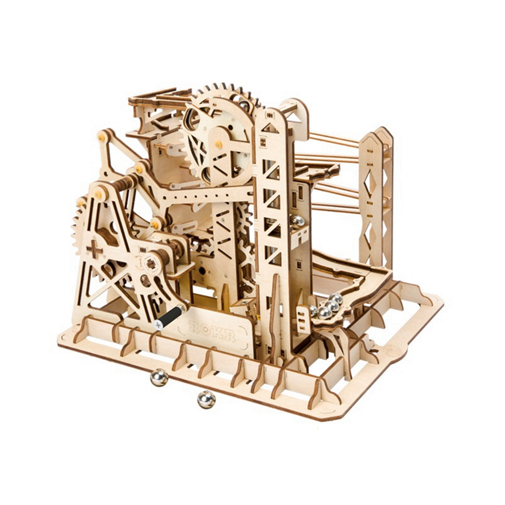 ROBOTIME LG503 ROKR Marble Explorer Swing Back Wall Marble Run 3D Wooden Puzzle Kit, LG503