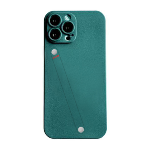 Solid Color Finger Strap Phone Protective Shell for iPhone 14 Pro MAX - Green