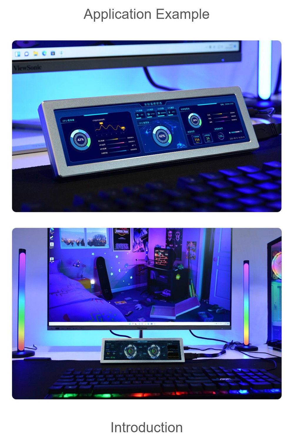 Waveshare 8.8inch IPS Side Monitor, 480X1920, HDMI, HiFi Speaker, No Touch