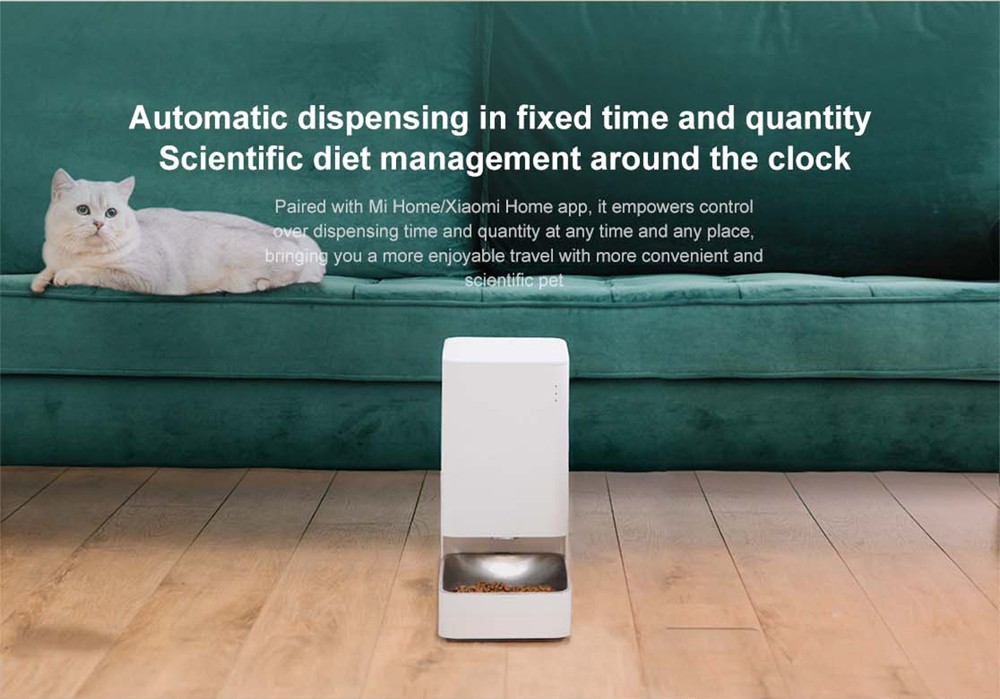 XIAOWAN 3.6L Smart Pet Food Feeder, 24-hour Automatic Cat Dog Food Dispenser Feeder Puppy Supplies, Mijia App Version