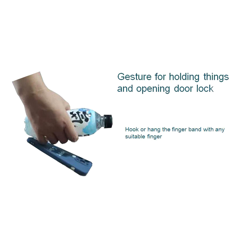 Happy Day English Finger Strap Phone Protective Shell for iPhone 14 Pro MAX - Blue