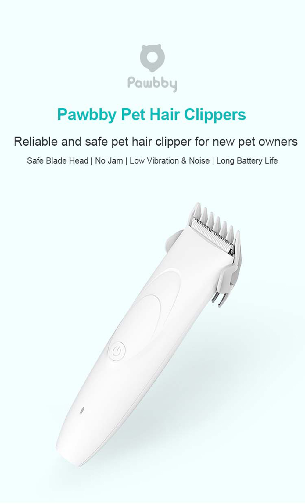 Pawbby Pet Hair Trimmer Dog Cat Pet Grooming Electrical Clippers Pets Hair Cut Machine Rechargeable