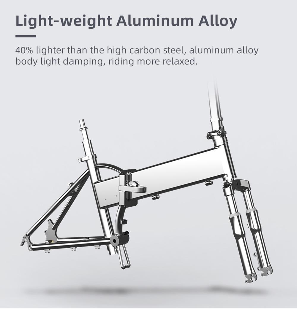 ADO A20 Electric Folding Bike 20 inch City Bicycle 250W Hall Brushless Gear DC Motor SHIMANO 7-Speed Rear Derailleur 36V 10.4Ah Removable Battery 25km/h Max speed up to 60km Max Range IPX5 Double Shock-absorption Aluminum alloy Frame - White