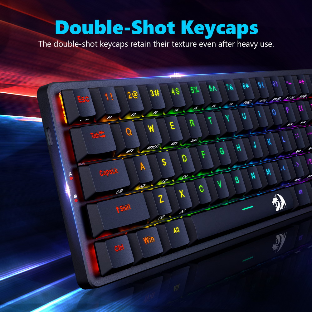 Redragon K615P-KBS Elise Pro Wireless Bluetooth Tri-Mode RGB Mechanical Keyboard Ultra-Thin Low Profile Blue Switch