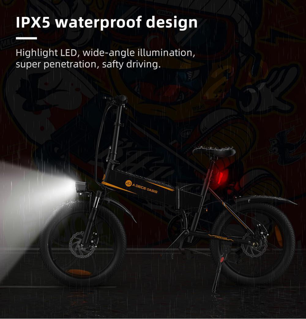 ADO A20 Electric Folding Bike 20 inch City Bicycle 250W Hall Brushless Gear DC Motor SHIMANO 7-Speed Rear Derailleur 36V 10.4Ah Removable Battery 25km/h Max speed up to 60km Max Range IPX5 Double Shock-absorption Aluminum alloy Frame - White