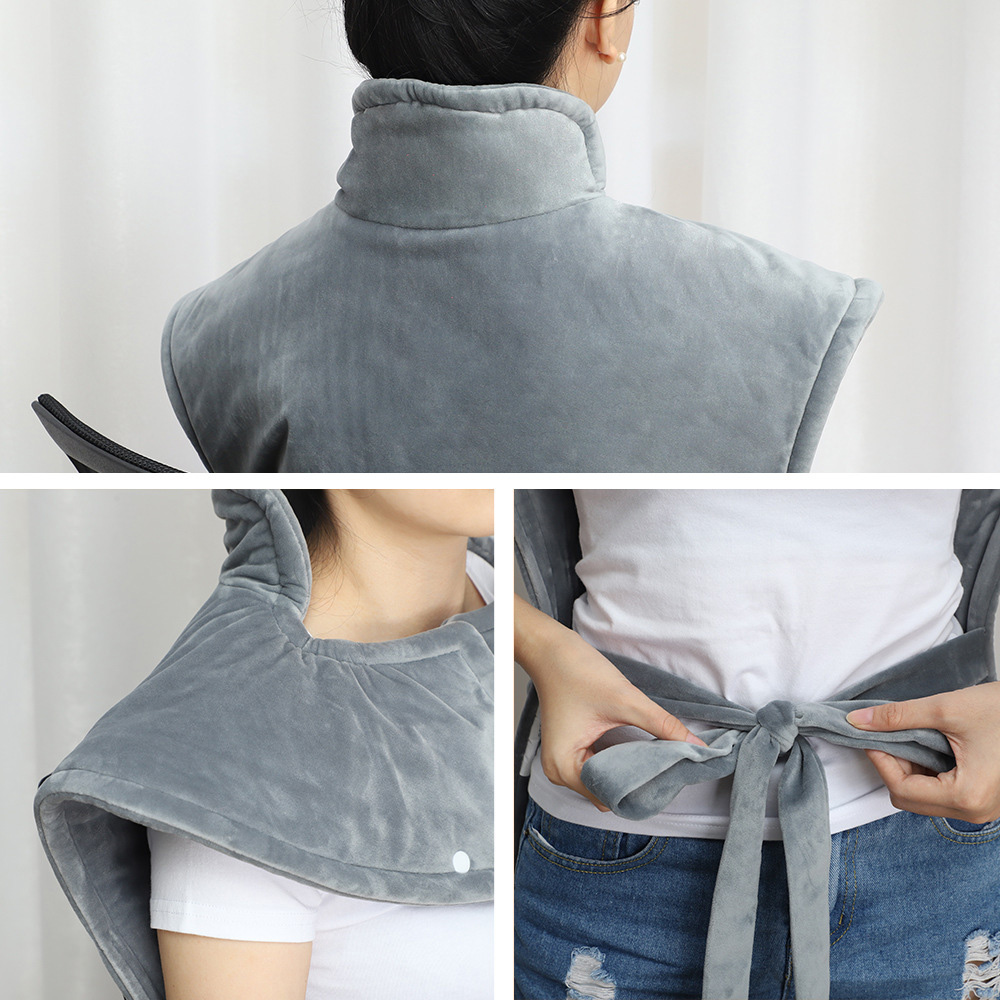 Electric Heating Shawl Hot Compress Physiotherapy Shoulder Neck Blanket Guard, 10 Gears, 50*84cm - UK Plug