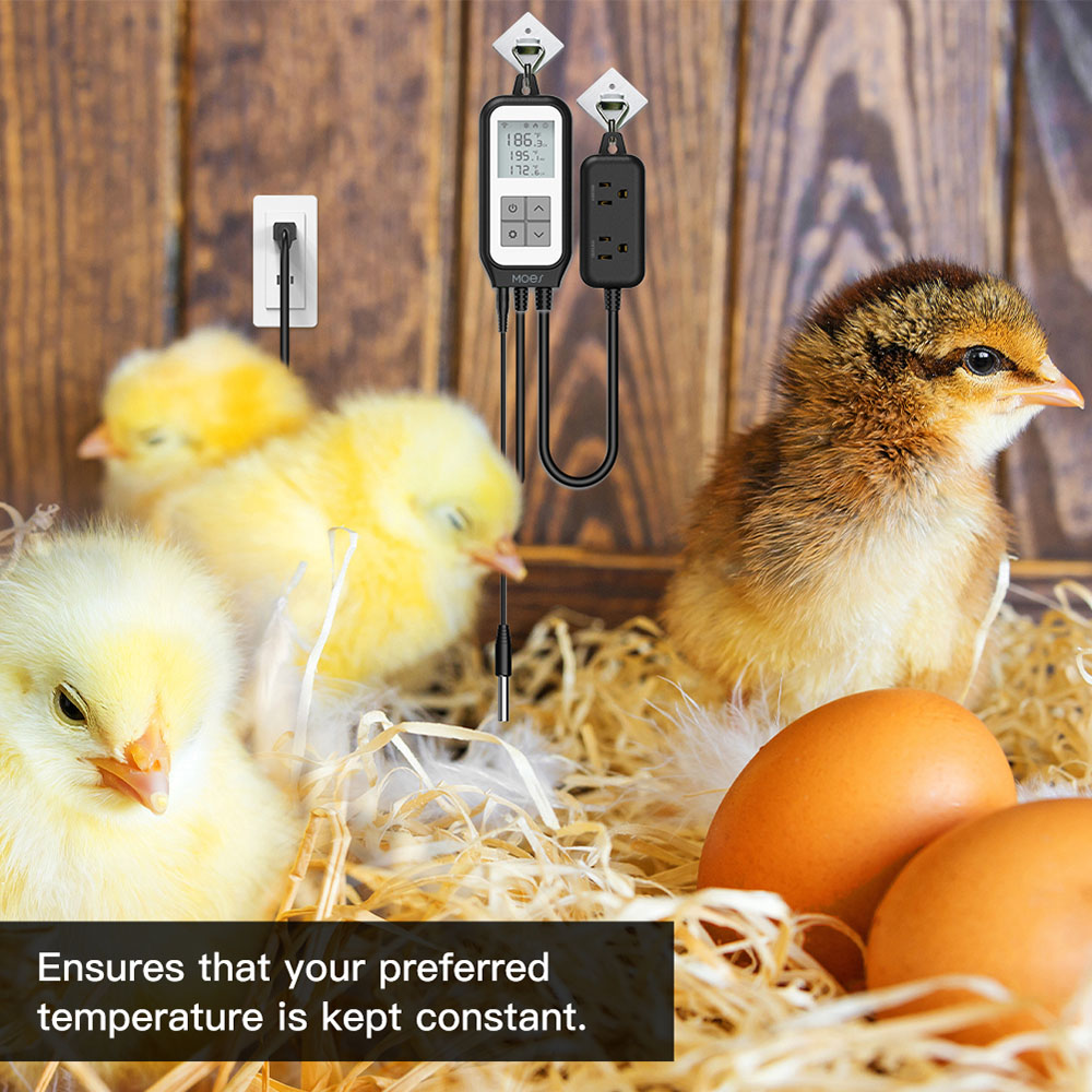 MoesHouse Tuya WiFi Smart Digital Temperature Socket Timing Thermostat, LCD Display, APP Remote Control - US Plug