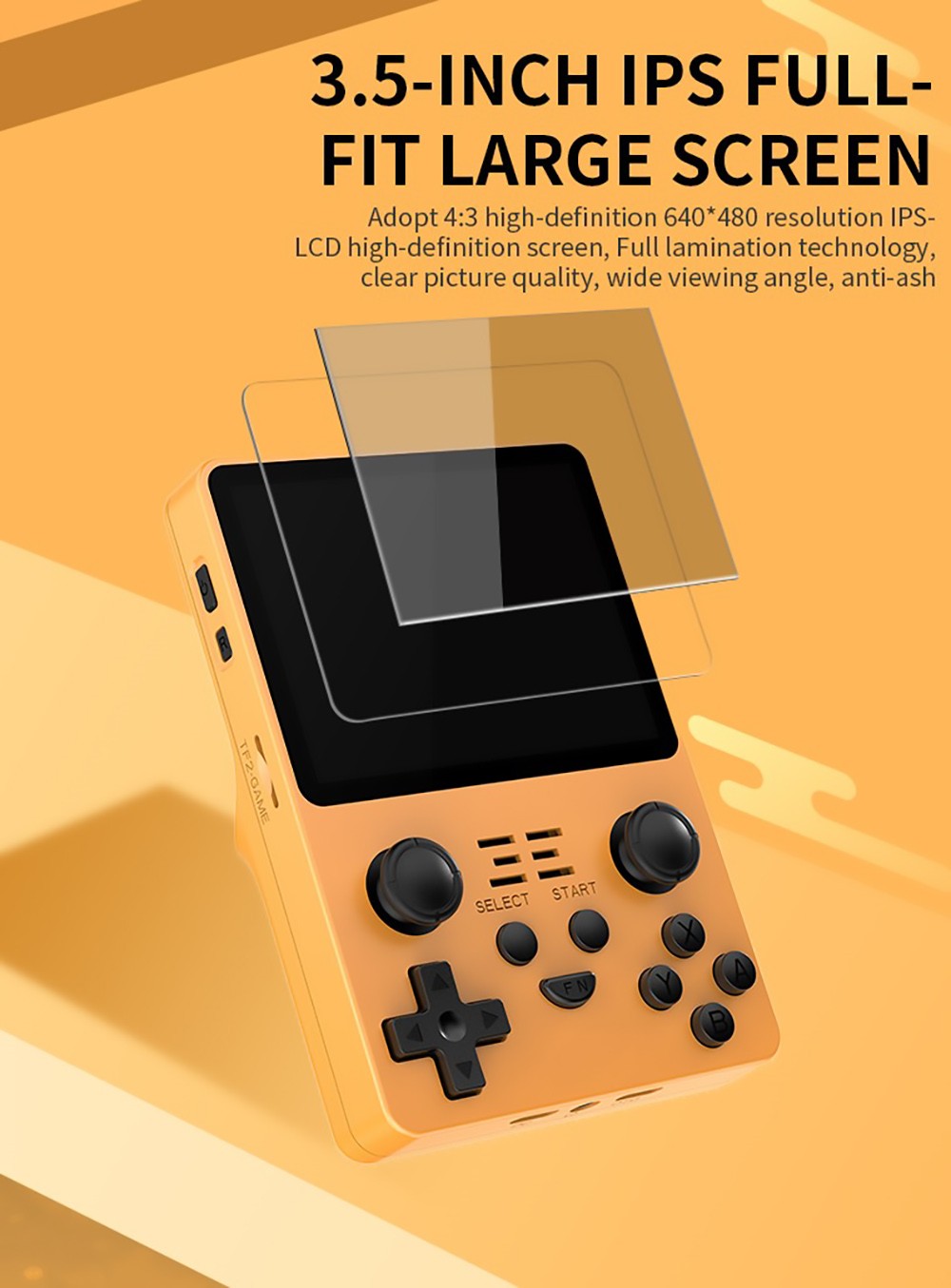 Powkiddy RGB20S Handheld Game Console 16+64GB 15,000 Games 3.5'' IPS OCA Screen Open Source for Linux - Orange