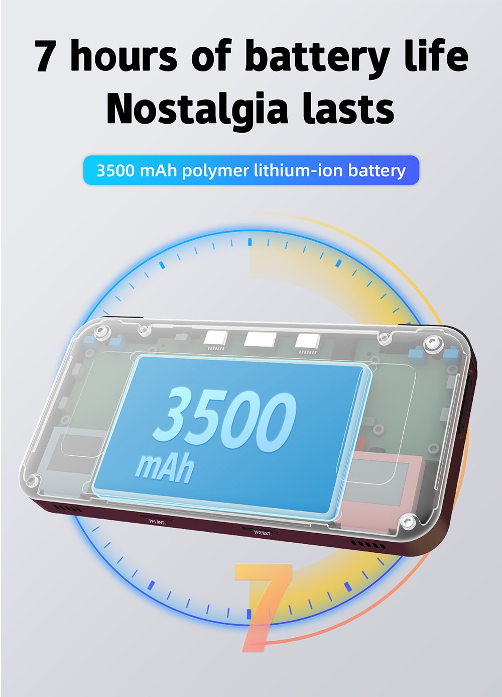 ANBERNIC RG353M Handheld Game Console, 3.5'' IPS Screen Android 32GB high-speed eMMC 5.1 Linux 16GB, 64GB TF Card - Purple