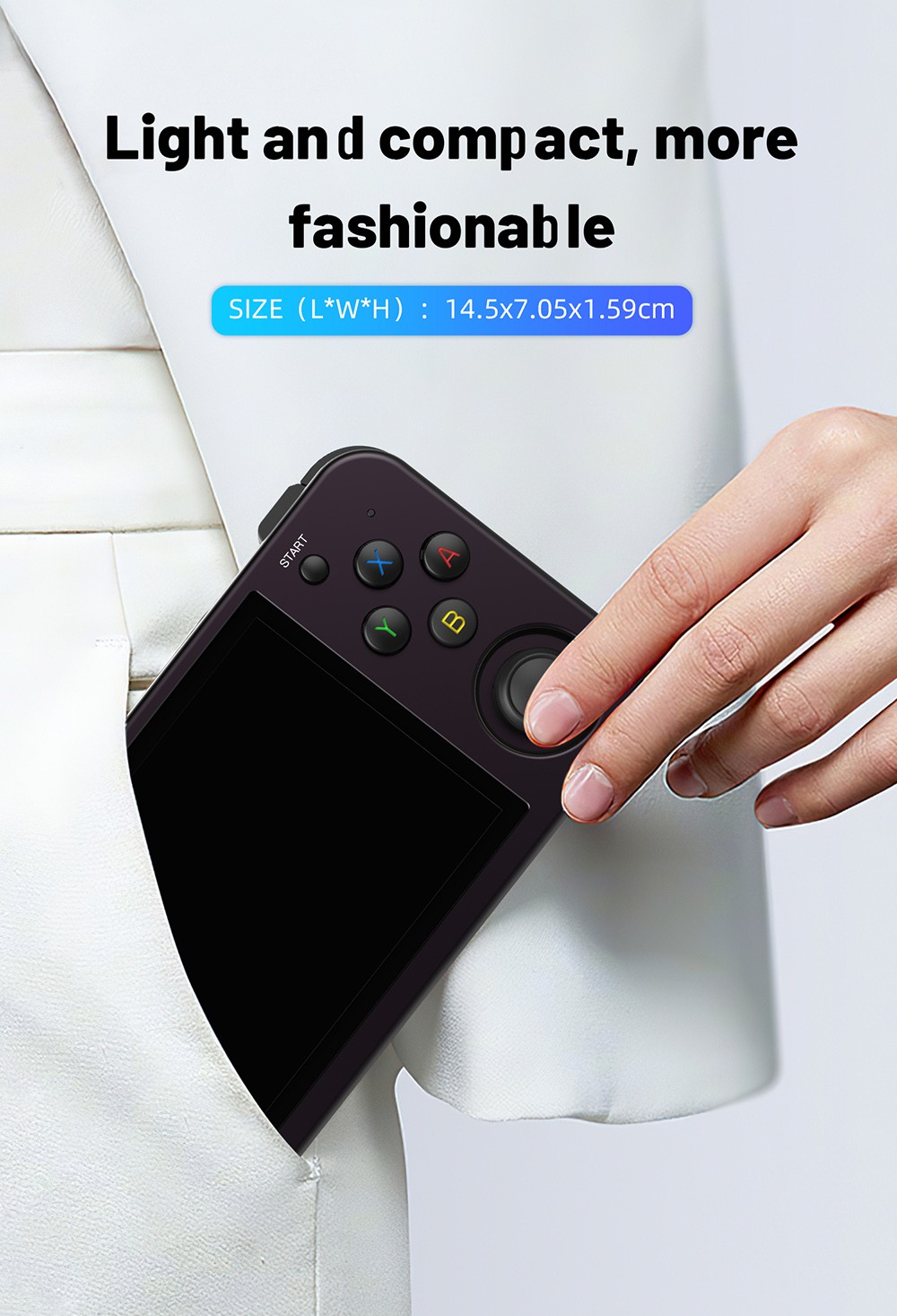 ANBERNIC RG353M Handheld Game Console, 3.5'' IPS Screen Android 32GB high-speed eMMC 5.1 Linux 16GB, 64GB TF Card - Purple