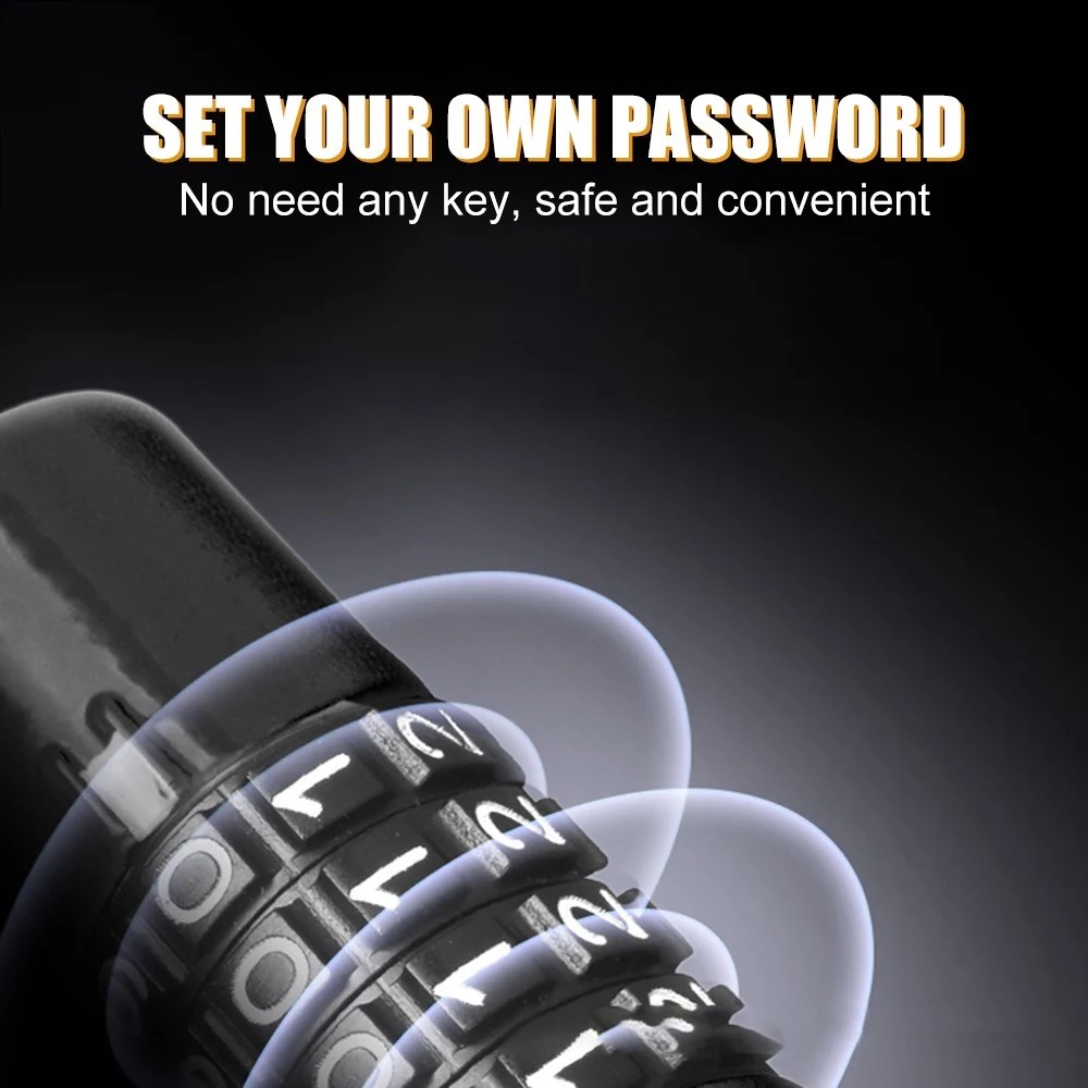 Bicycle U Lock 4-digit Combination Password Lock Anti-theft Heavy Duty Gym Locker for Bikes, Motorcycles, Scooters - Red