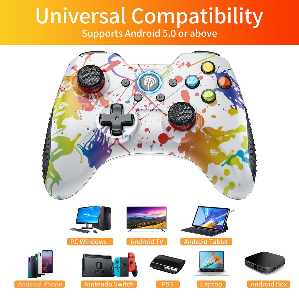 EasySMX Arion8236 Wireless Game Controller, Supports PS3, Android Phones and Tablets and PC - Dazzle Color
