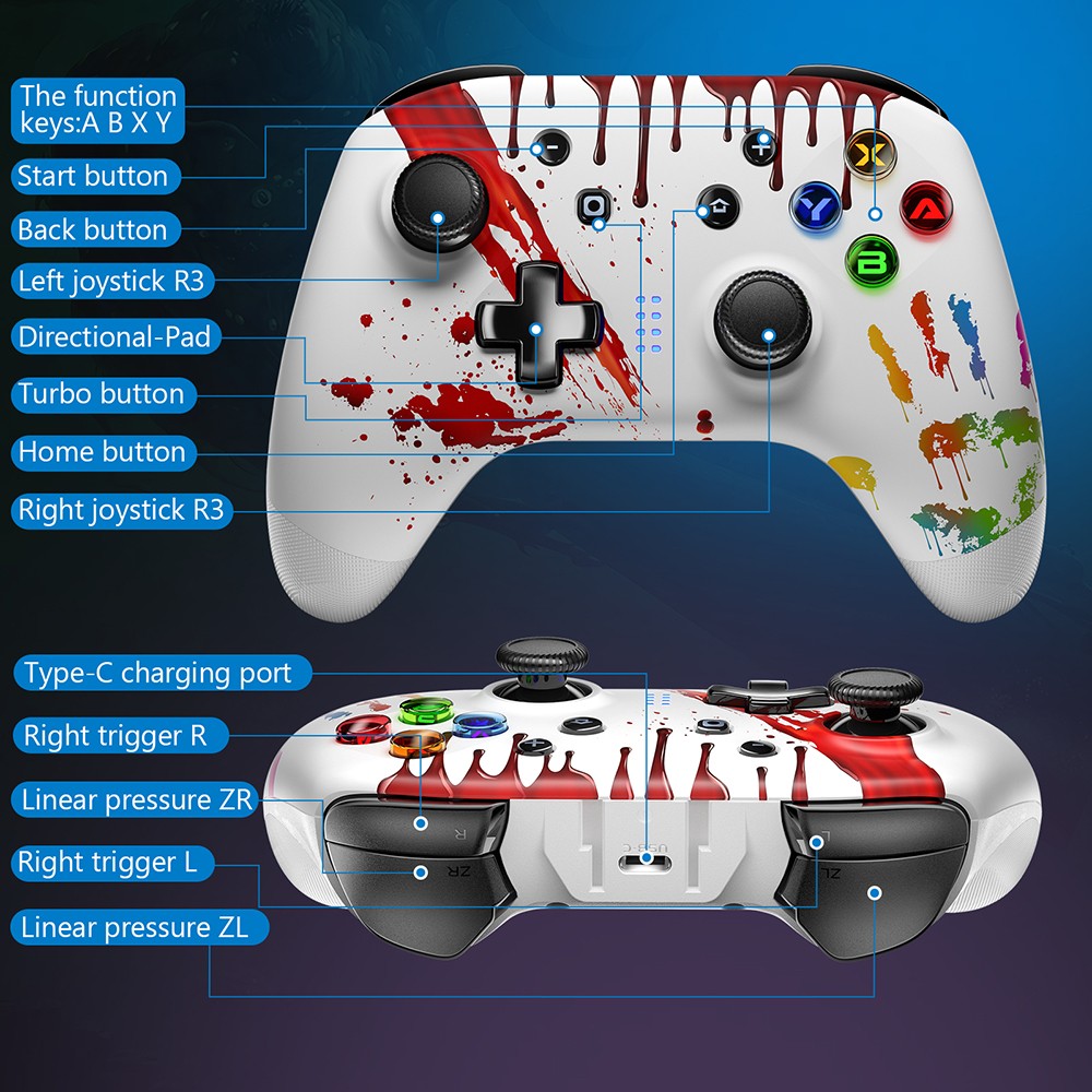 EasySMX Switch Pro Controller for Nintendo Switch/Lite/OLED, PC Controller, 3-modes Switch Controller - Colorful