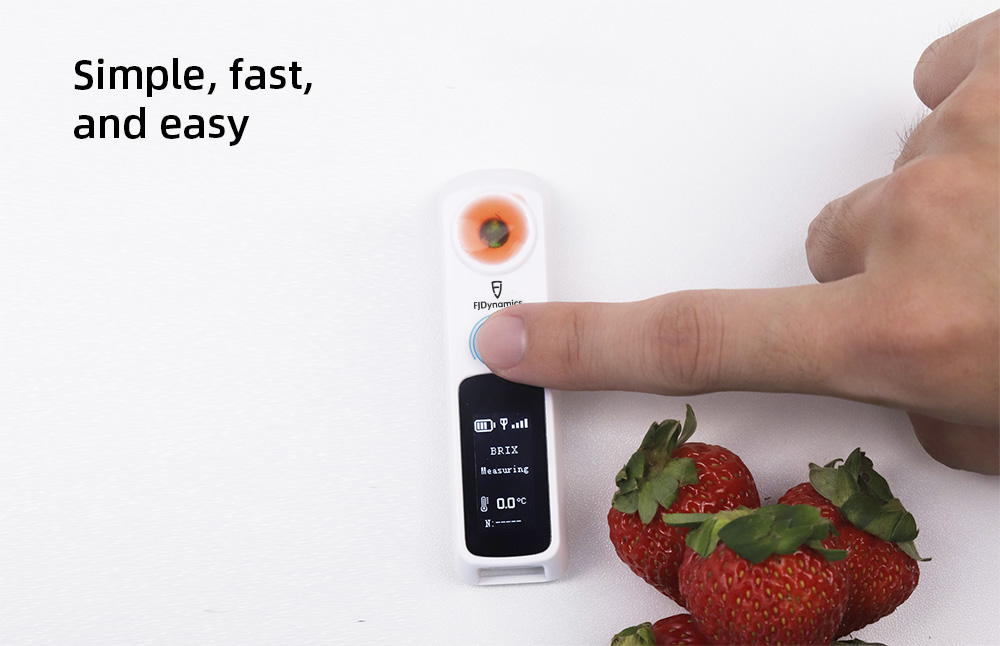 FJDynamics Ultimate ATC Refractometer, 0-95% Brix Range, 0.1% Accuracy, 350mAh Capacity, IP67 Waterproof, App Connection