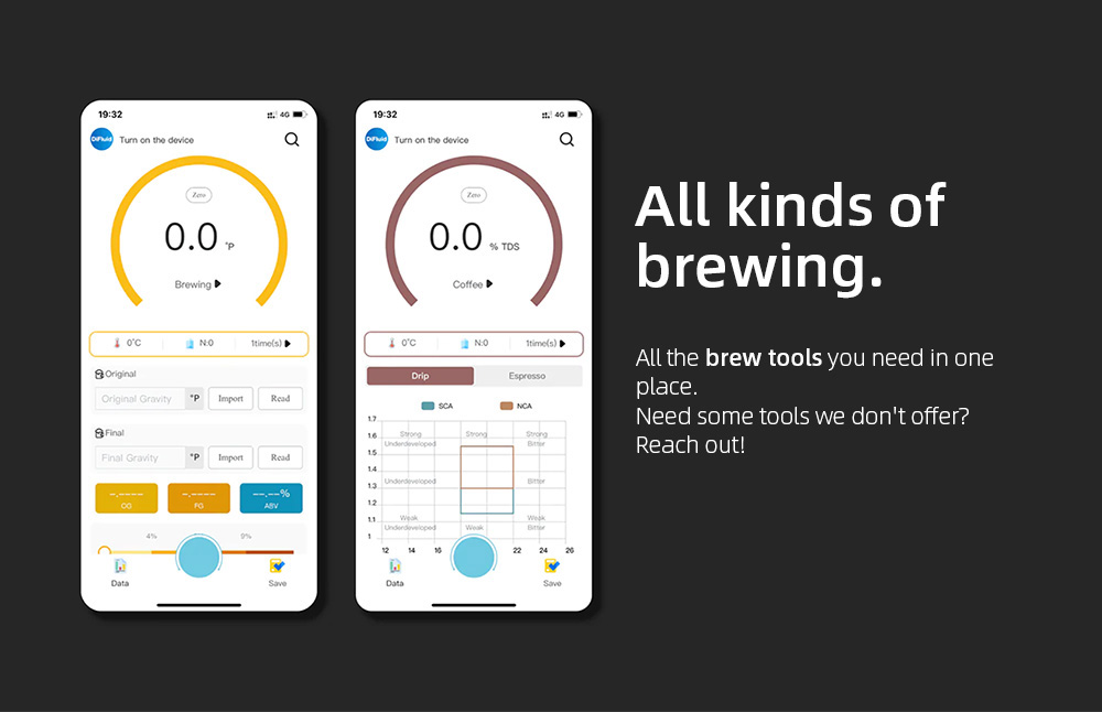 FJDynamics Ultimate ATC Refractometer, 0-95% Brix Range, 0.1% Accuracy, 350mAh Capacity, IP67 Waterproof, App Connection