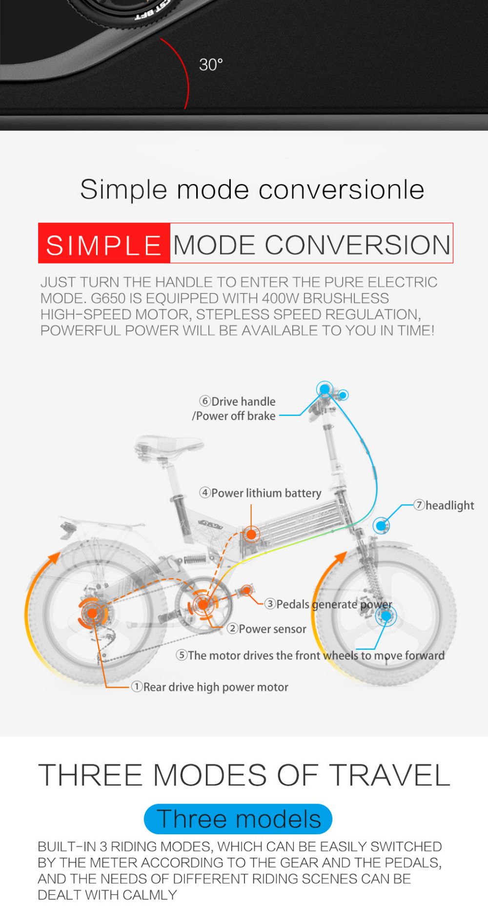 Lankeleisi G Electric Folding Bike W Motor Red