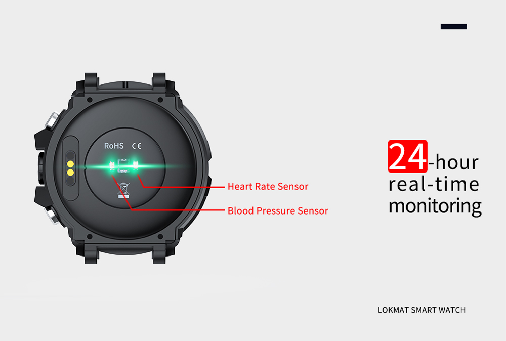 LOKMAT ATTACK 2 Smartwatch 1.28'' TFT LCD Screen Bluetooth 5.1 IP68 Waterproof HR & BP Monitor, Fitness Tracker - Blue