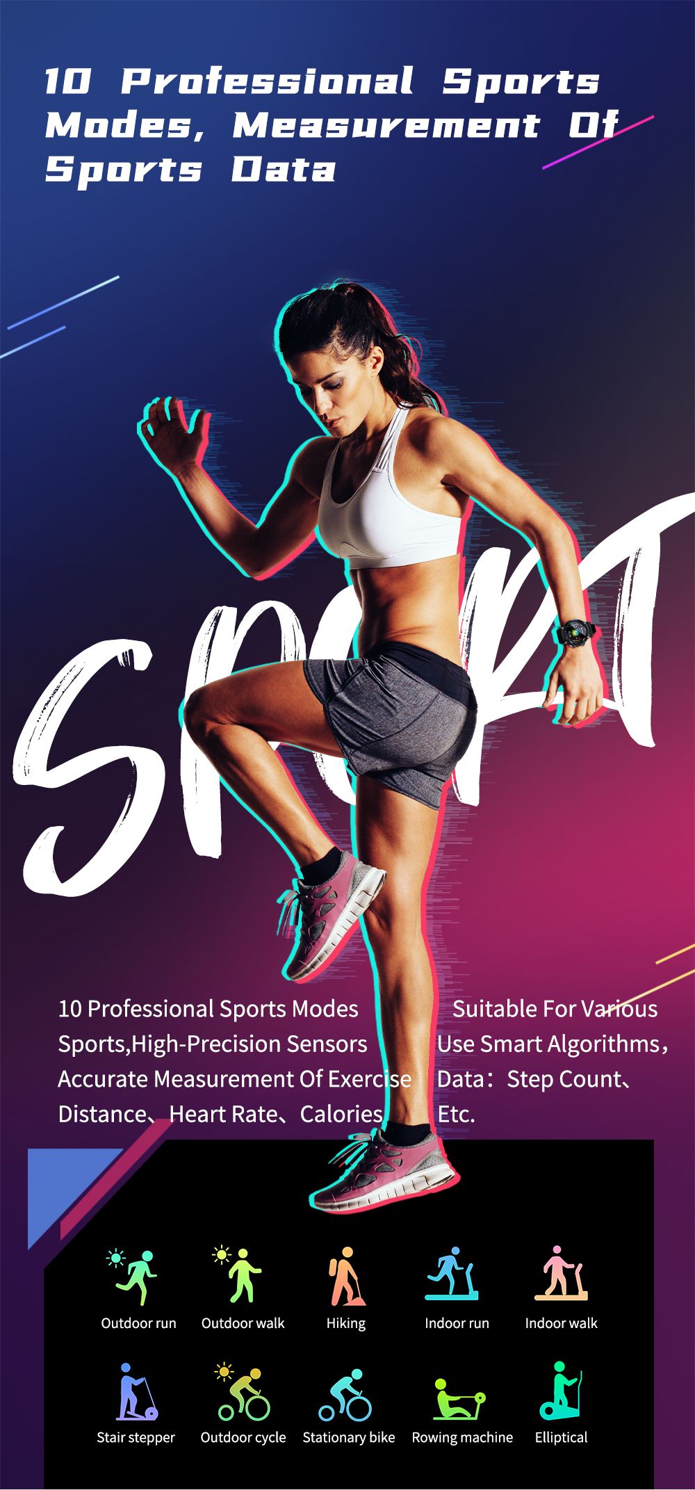 LOKMAT ATTACK 2 Smartwatch 1.28'' TFT LCD Screen Bluetooth 5.1 IP68 Waterproof HR & BP Monitor, Fitness Tracker - Blue