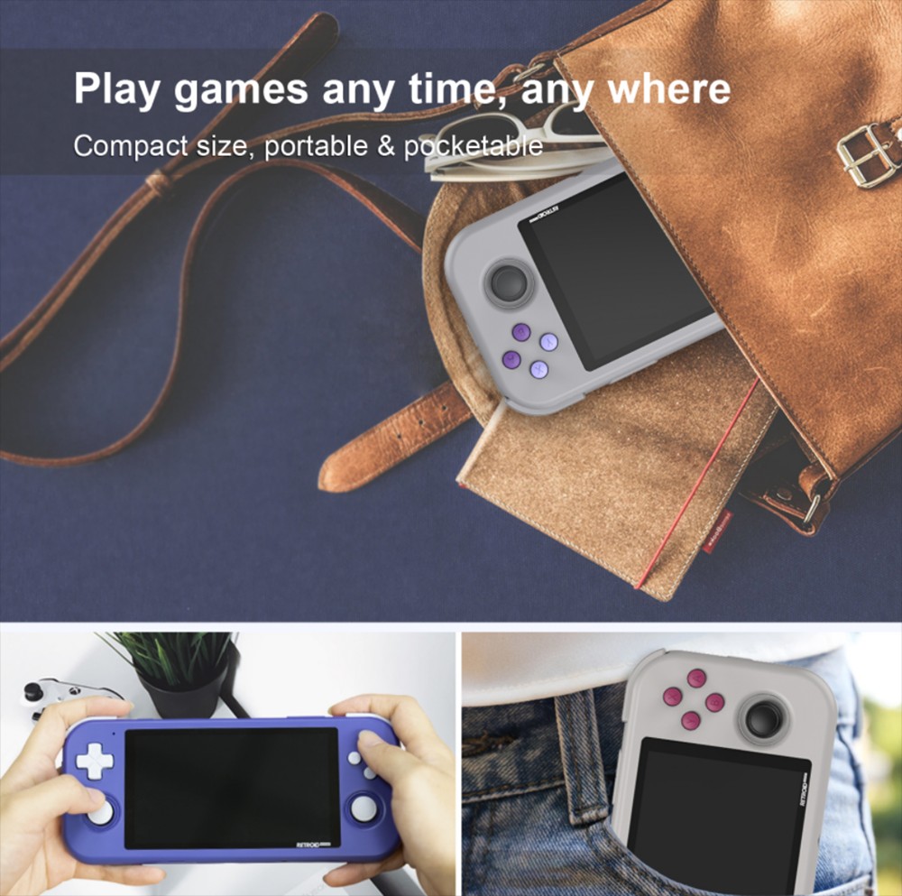 Retroid Pocket 3 Portable Game Console Android 11 4.7'' IPS Touch Screen 2GB RAM 32GB eMMC WiFi Bluetooth - Purple