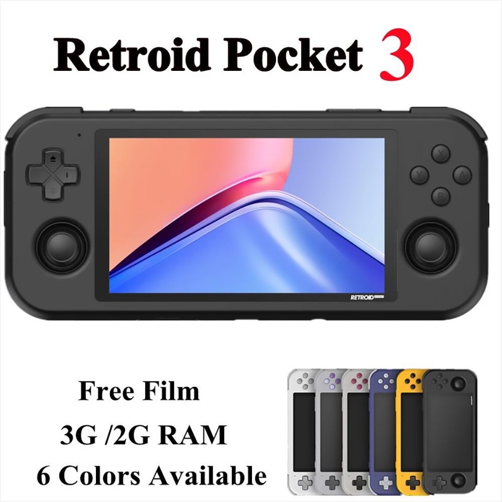 Retroid Pocket 3 Portable Game Console 4 7inch Grey Purple