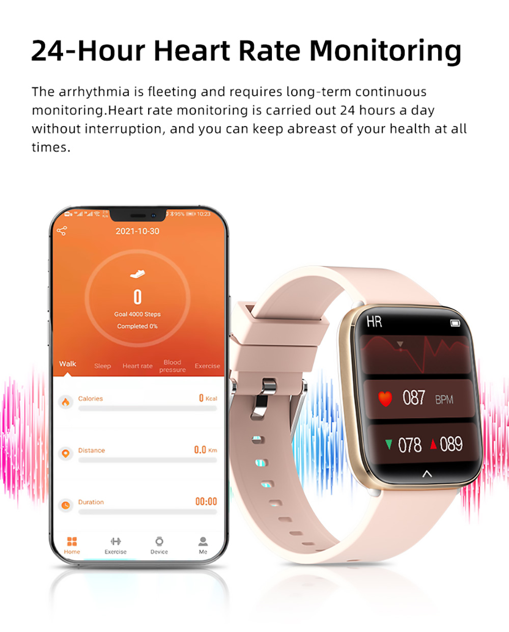SENBONO G12Pro Smartwatch Body Temperature Version 1.69'' Full Touch Screen BT5.1 Heart Rate, Blood Oxygen - White