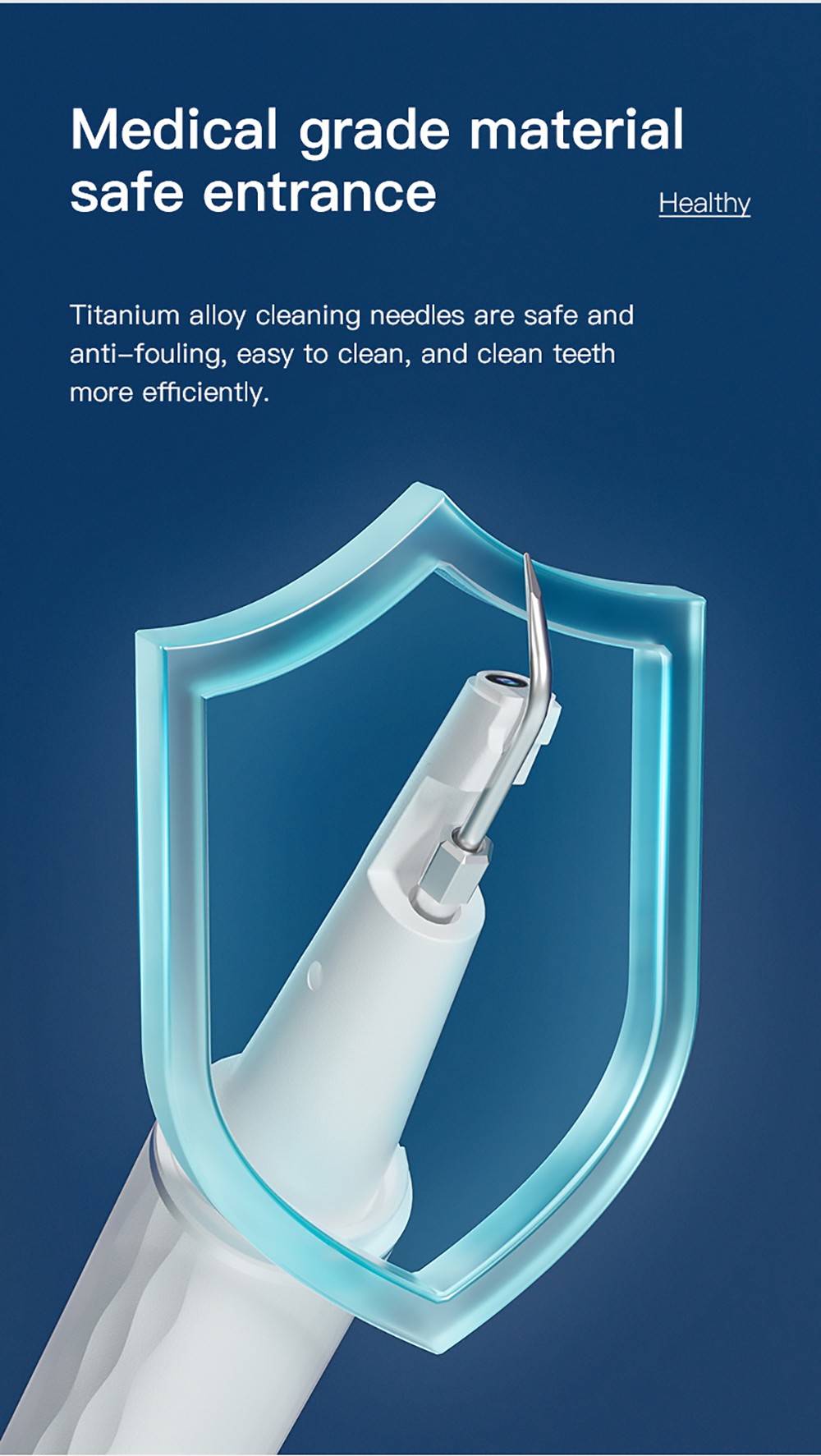 SUNUO T12 PLUS Smart Visual Ultrasonic Dental Scaler with UV Sterilization, 5MP HD Endoscopic Camera, 120 Min Runtime, App Connection, IPX7 Waterproof - Blue