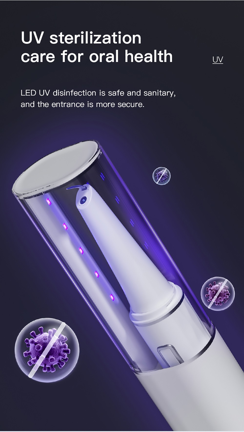 SUNUO T12 PLUS Smart Visual Ultrasonic Dental Scaler with UV Sterilization, 5MP HD Endoscopic Camera, 120 Min Runtime, App Connection, IPX7 Waterproof - White