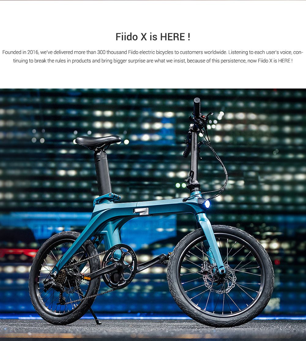 FIIDO X Folding Electric Moped Bike City Bike Commuter Bike 48V 350W 11.6Ah Lithium Battery 14 inch Max 25km/h 130Km