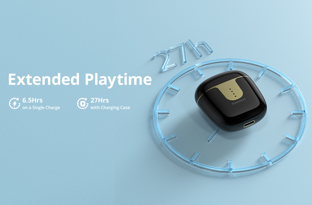 Tronsmart Onyx Ace Pro TWS Earbuds, Qualcomm QCC3040, Qualcomm aptX Adaptive, 27H Playtime, IPX5, One Key Recovery, Black