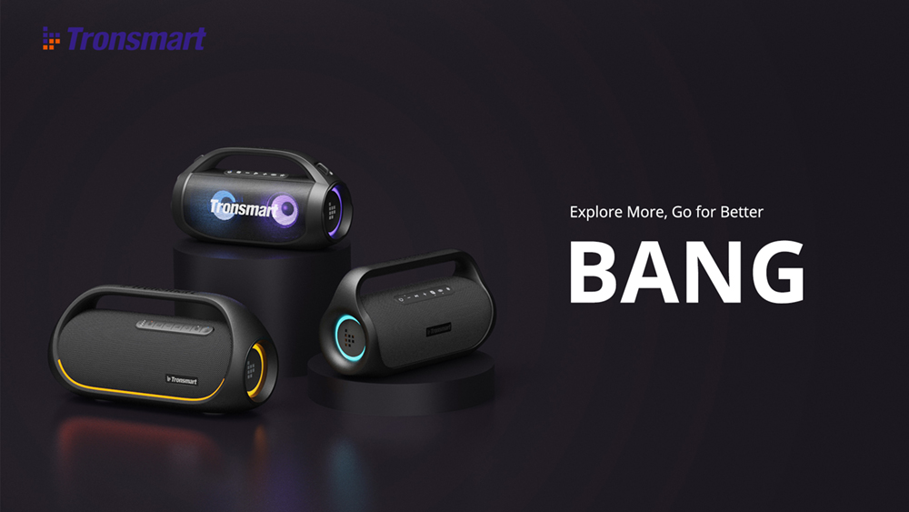 Tronsmart Bang Mini 50W Portable Party Speaker, SoundPulse Audio,  Bluetooth 5.3, 15H Playtime, NFC, IPX6 Waterproof