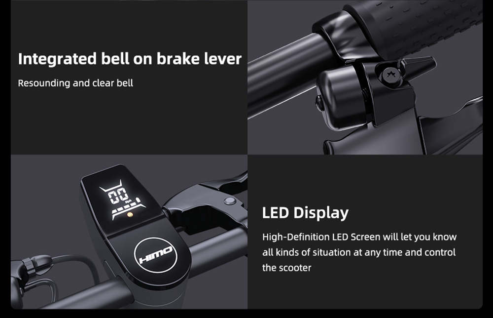 HIMO L2 MAX Folding Electric Scooter 10 Inch Tires 350W Brushless Motor 36V 10.4Ah Battery 25KM/H Speed 100KG Max Load Double Brakes - Gray