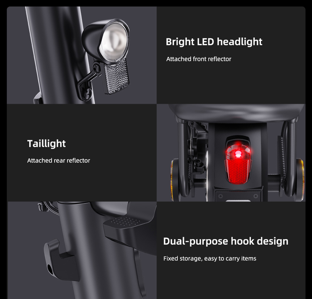 HIMO L2 MAX Folding Electric Scooter 10 Inch Tires 350W Brushless Motor 36V 10.4Ah Battery 25KM/H Speed 100KG Max Load Double Brakes - Gray