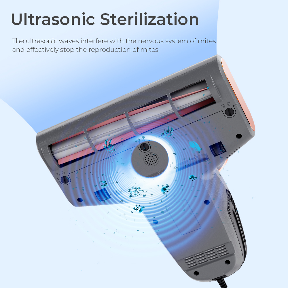 Smarock S10 Pro Smart Dual-Cup Mite Cleaner 13KPa Suction 500W Power Dust Mite Sensor Digital Display Metal Brushroll UV Light & Ultrasonic Tech Multi-Directional Heating 99.9% Mite Removal 0.5L Dust Cup - Grey