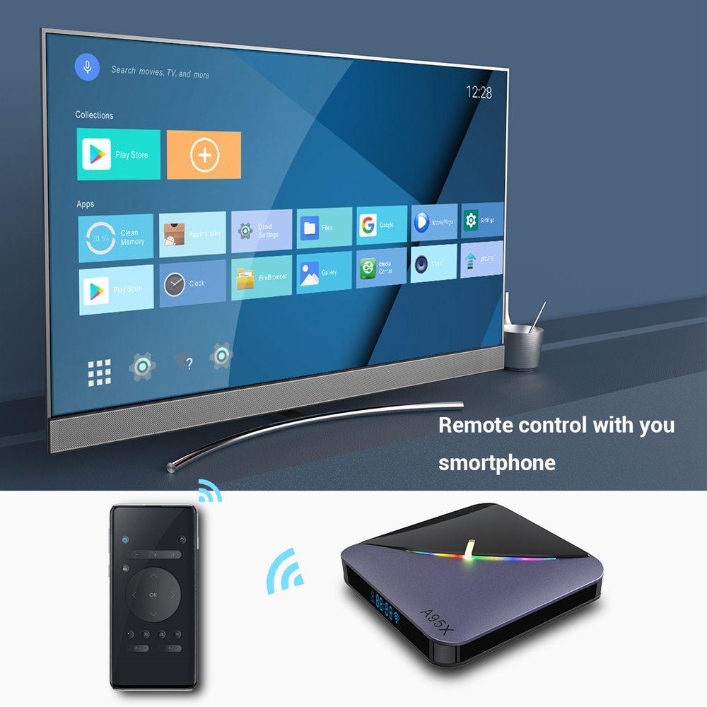 A95X F3 Air Amlogic S905x3 2GB/16GB Android 10 8K Video Decode TV Box RGB Light 2.4G+5G MIMO WiFi Bluetooth LAN USB3.0 4K Youtube