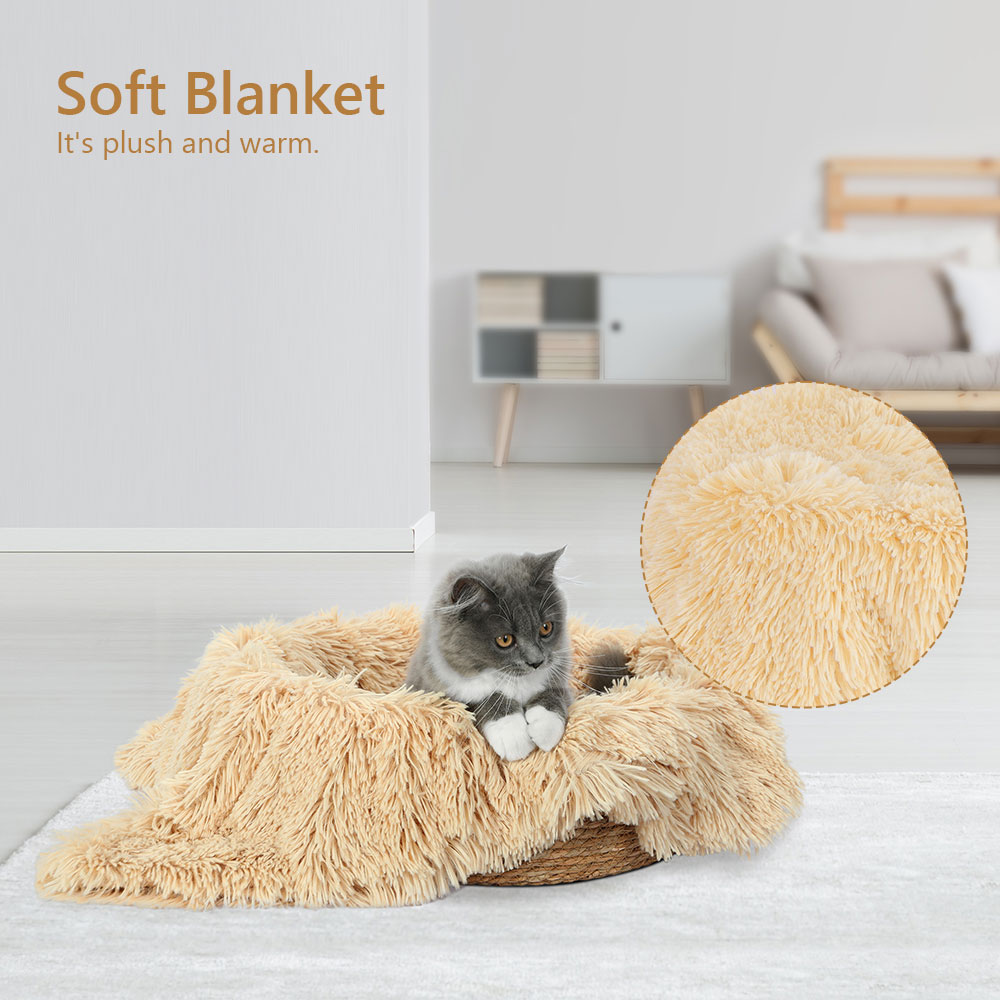 Fluffee Cat Bed with Blanket, Basket & Cushion