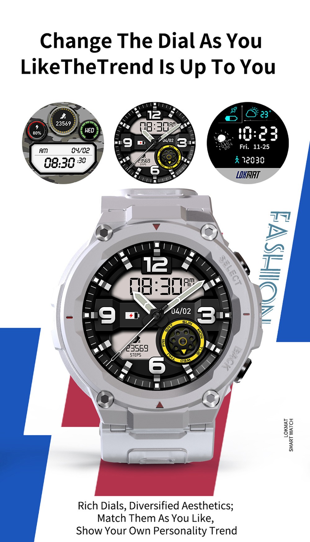 LOKMAT SKY 4G Smartwatch, SIM Card Camera Phone Smartwatch, 1.28'' Touch Screen, Fitness Activity Tracker - Black