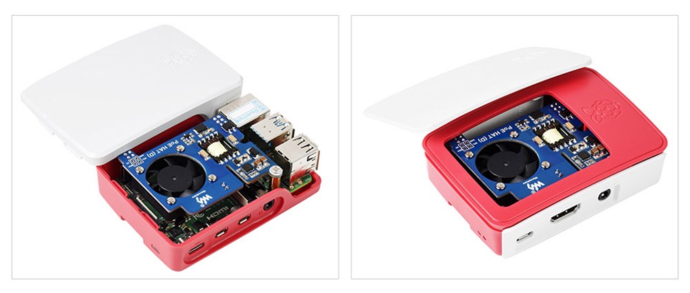 Waveshare PoE HAT (D) for Raspberry Pi 3B+/4B, 802.3af-Compliant, 58.9 x54.92mm