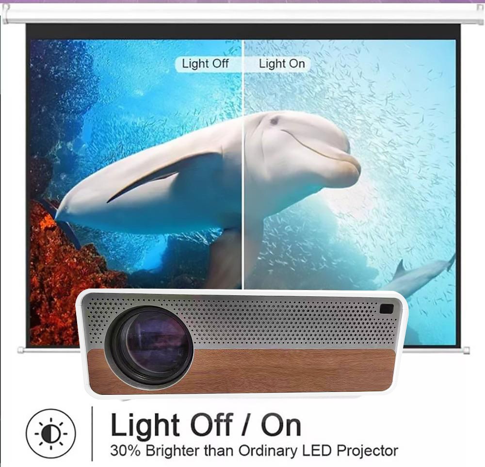Q9 Android LCD Projector 1920*1080 Full HD 1080P 1350 ANSI Lumens for Family Education and Business with EU Plug