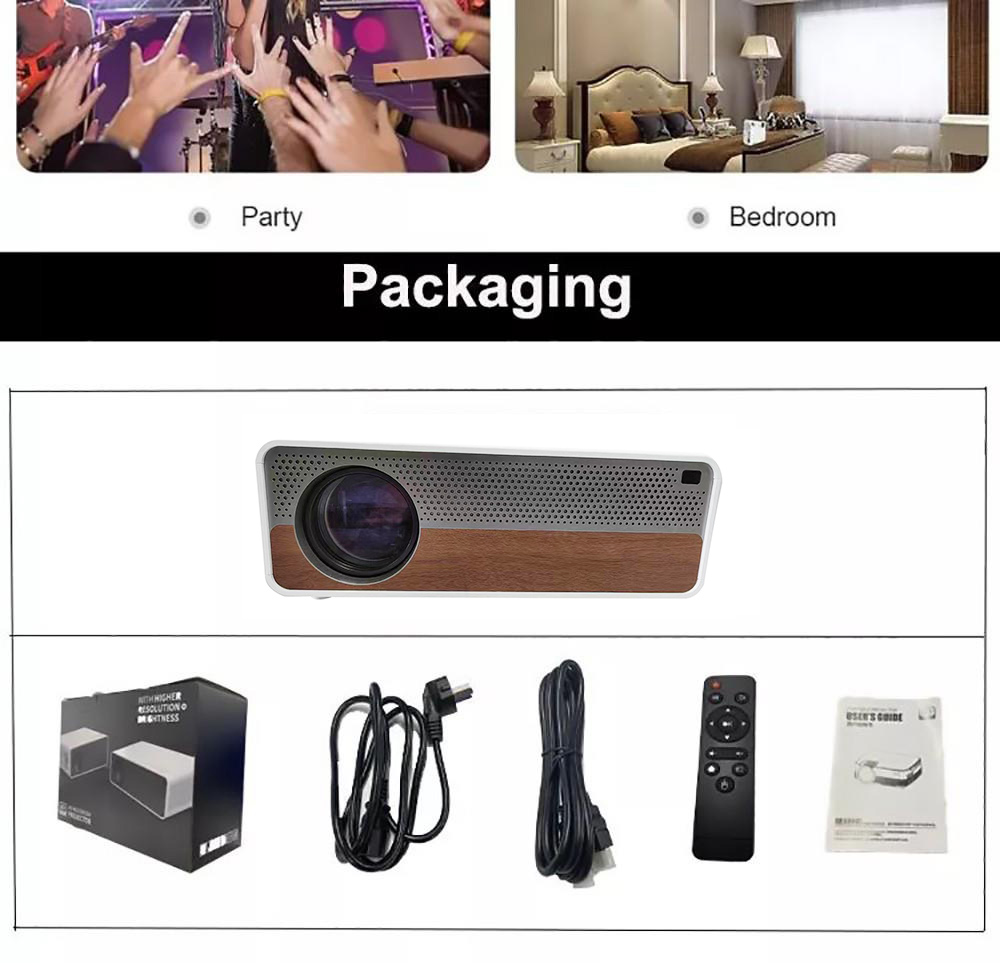 Q9 Android LCD Projector 1920*1080 Full HD 1080P 1350 ANSI Lumens for Family Education and Business with US Plug