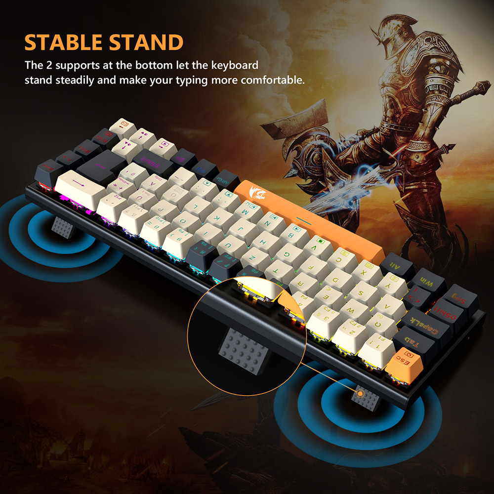 Redragon QWERTZ German Layout K633CGO-RGB Ryze 68-Key Mechanical Gaming Keyboard, Red Switch RGB Backlight Metal Panel USB-C Wired Connection, Hot-Swappable Mechanical Switches Programmable Keys Colorful PBT Keycaps with 4 Extra Outemu Switches