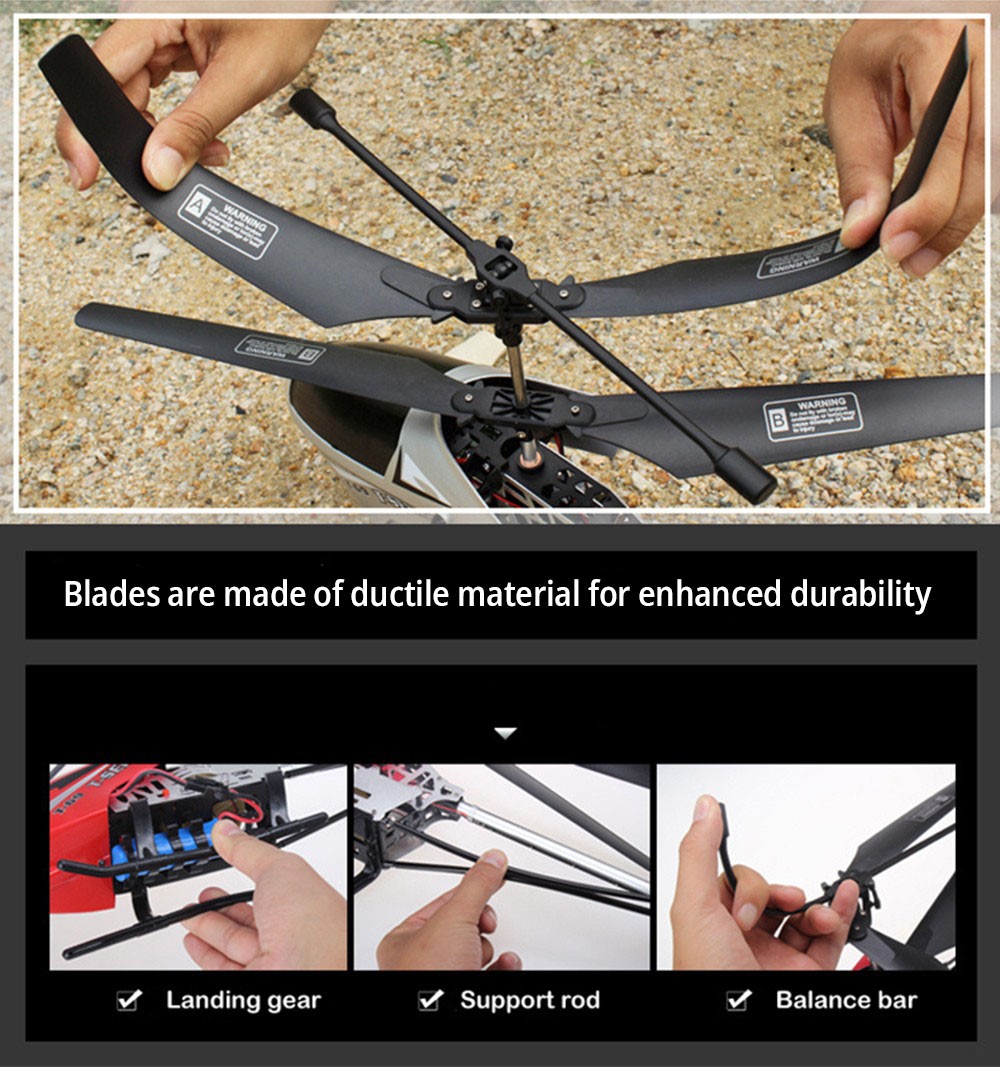 3.5CH 75cm Super Large Remote Control Drone Durable RC Helicopter 2 x 2300mAh Batteries Type C - Red